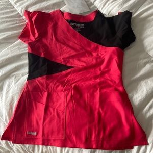 Greys anatomy watermelon/black scrub top
